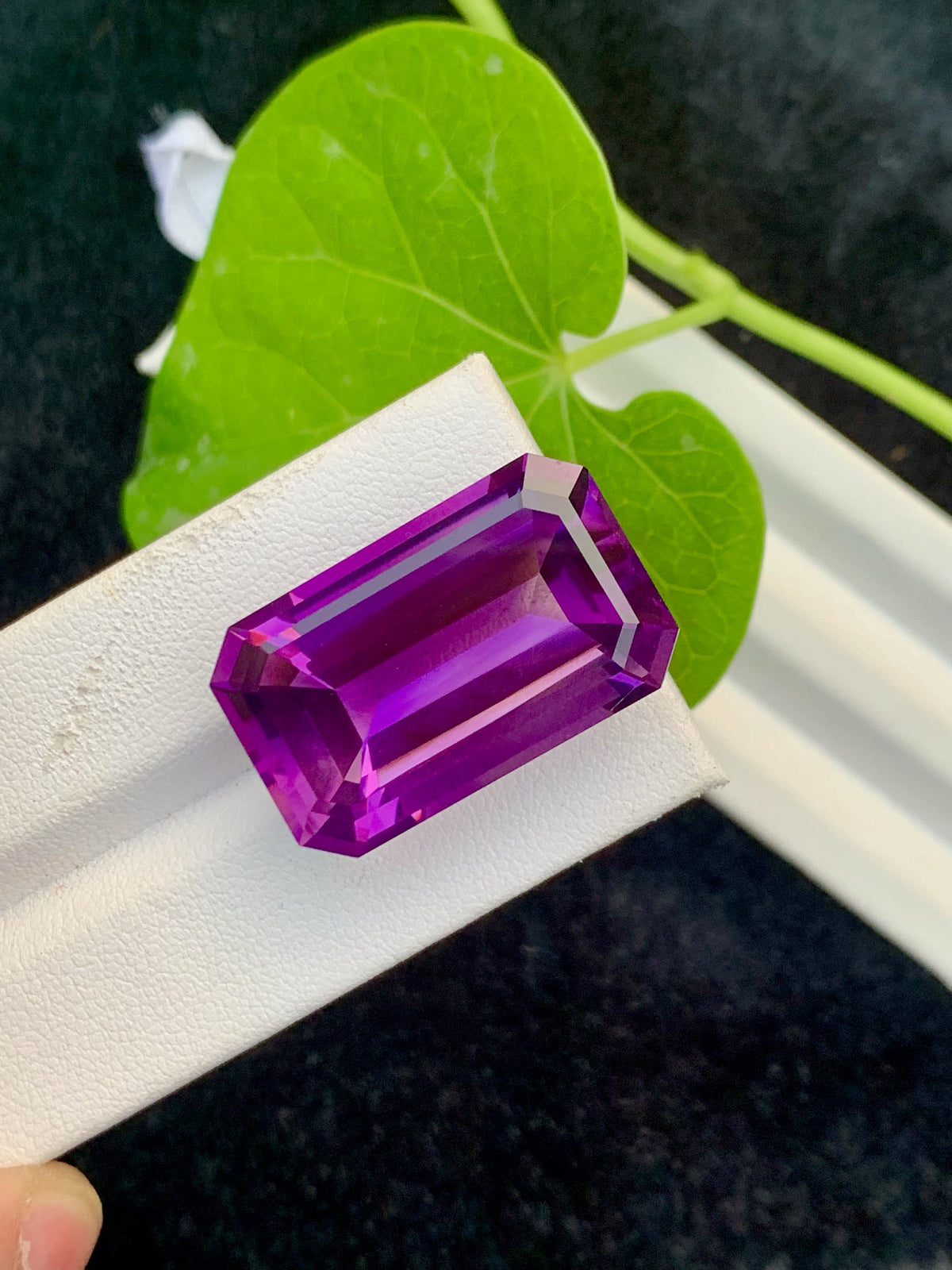 Emerald Cut Amethyst Gemstone: Natural Pinkish Purple Stone, 39.95 CT