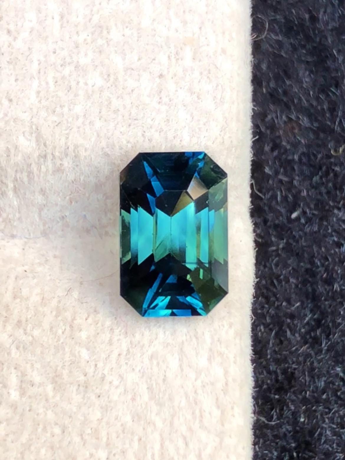 Teal Sapphire 1.67ct Octagonal Cut from Madagascar – Certified