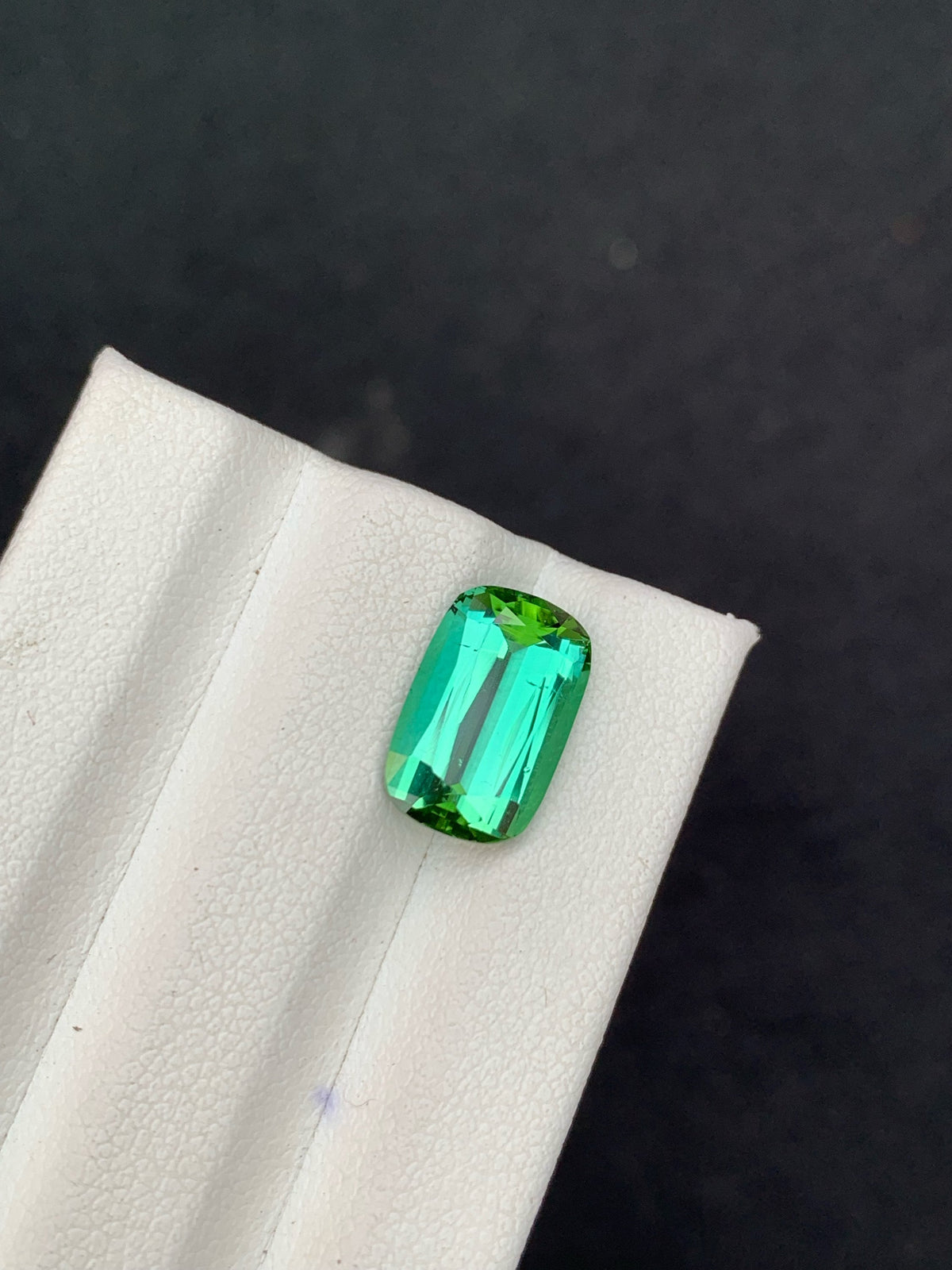 Natural Blue Green Tourmaline Gemstone: Cushion Cut, 3.50 Carat