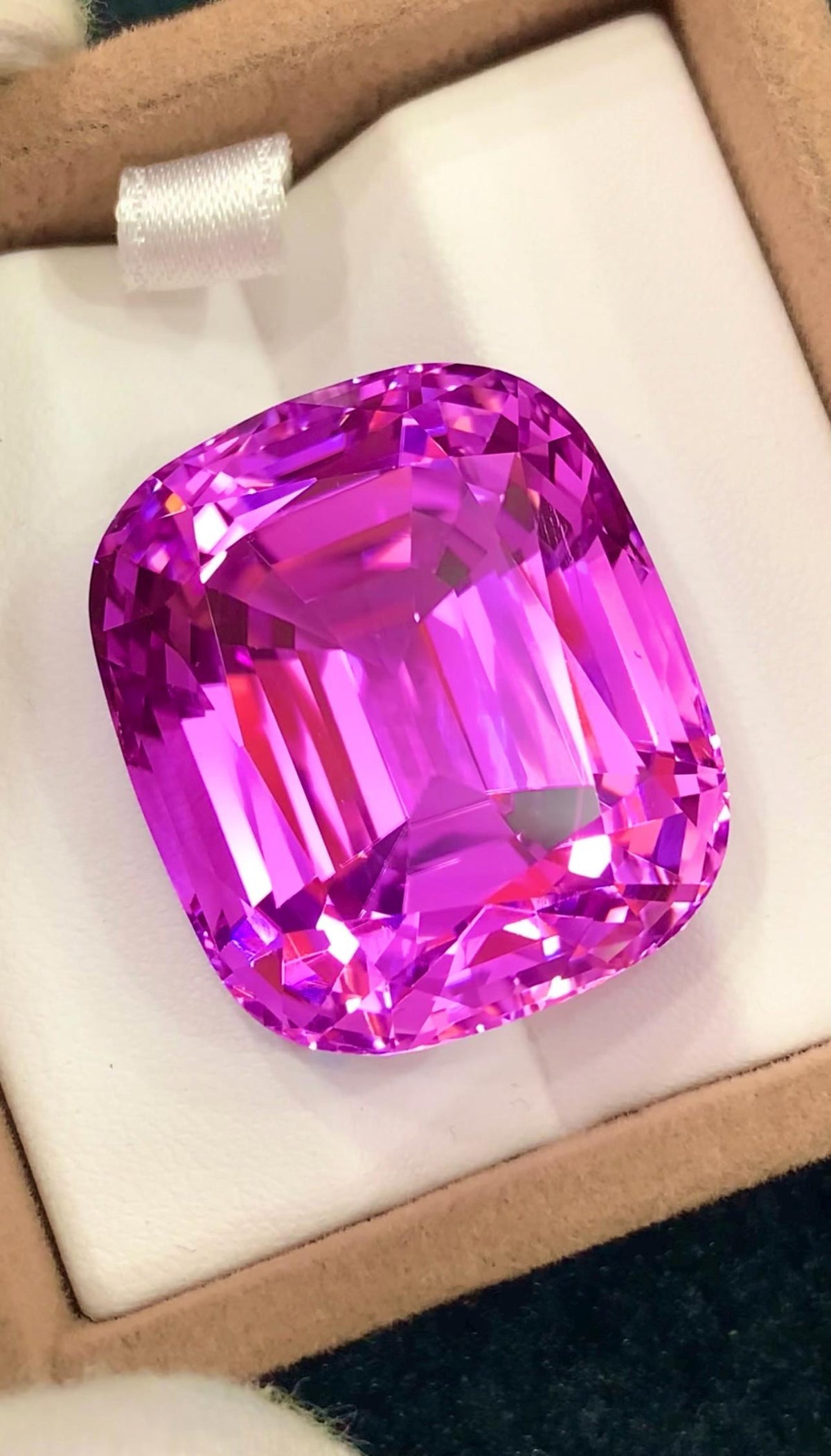 Vivid Pink Kunzite Gemstone 113.60 Carat Cushion Cut From Afghanistan