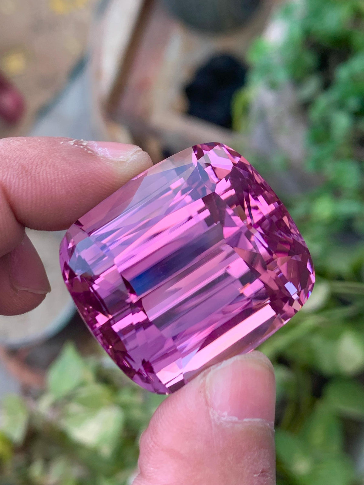 Pink Kunzite Gemstone: 223.30 CT Faceted Cushion Cut