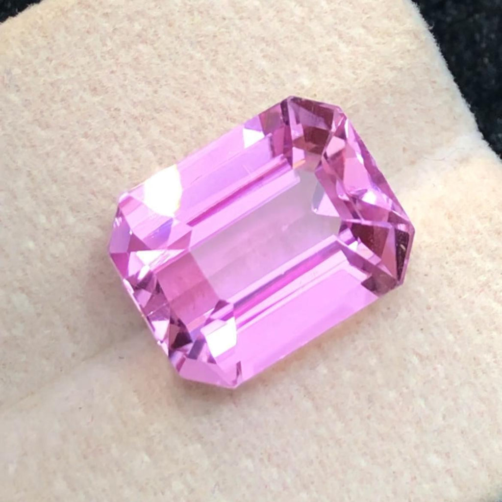 Peach Pink Kunzite 8.50 Carat Octagon Cut – Afghanistan Gemstone
