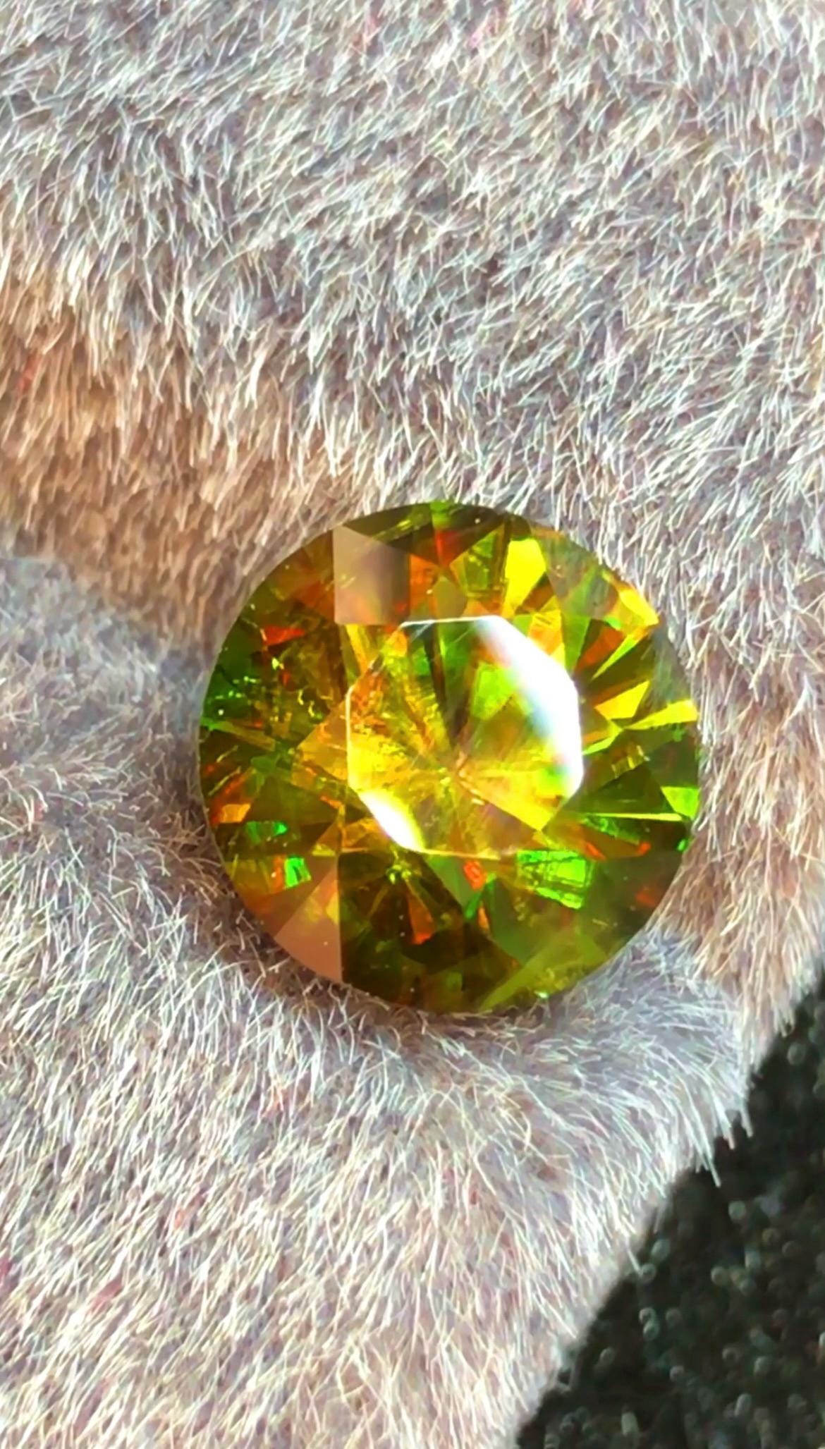 Green Sphene 3.15 ct Round Cut Green Gemstone from Skardu Pakistan