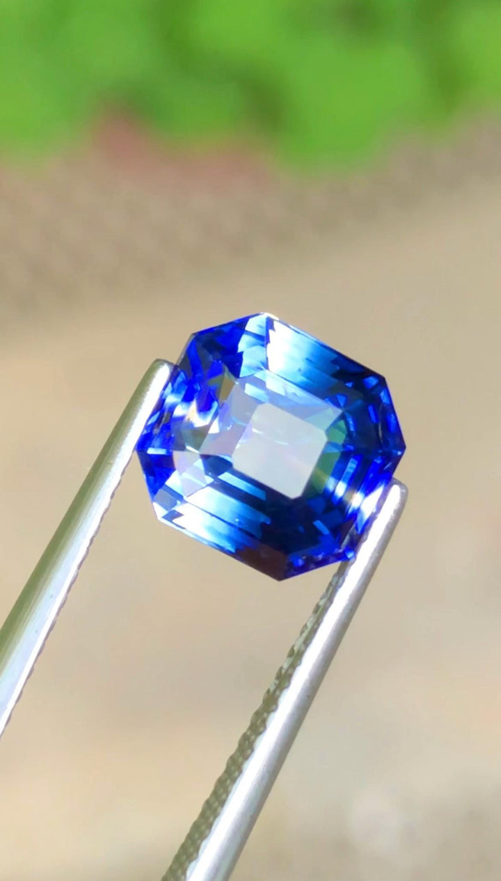 Bicolor Sapphire 3.58 Carat Octagonal Step Cut Loose Gem - Sri Lanka Certified