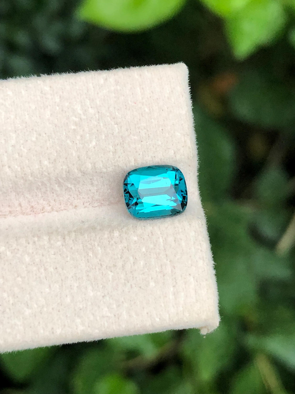 Natural 2.20 Carat Neon Blue Tourmaline Gemstone from Afghanistan – cushion Cut