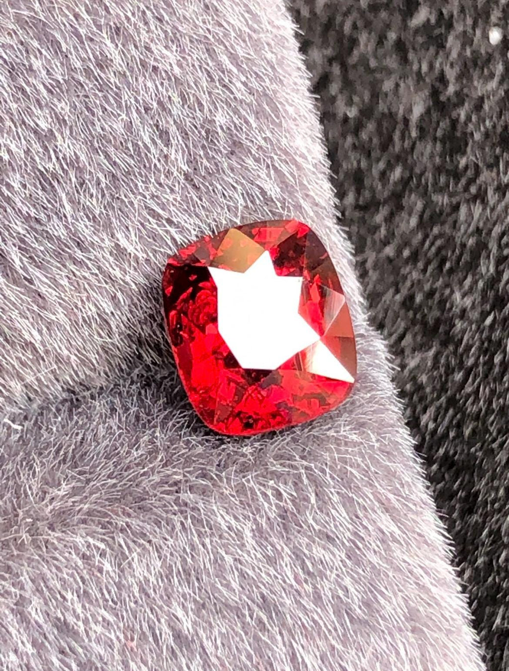 Vivid Red Spinel 1.84ct Step Cushion Cut - Burma Gemstone Loose Stone