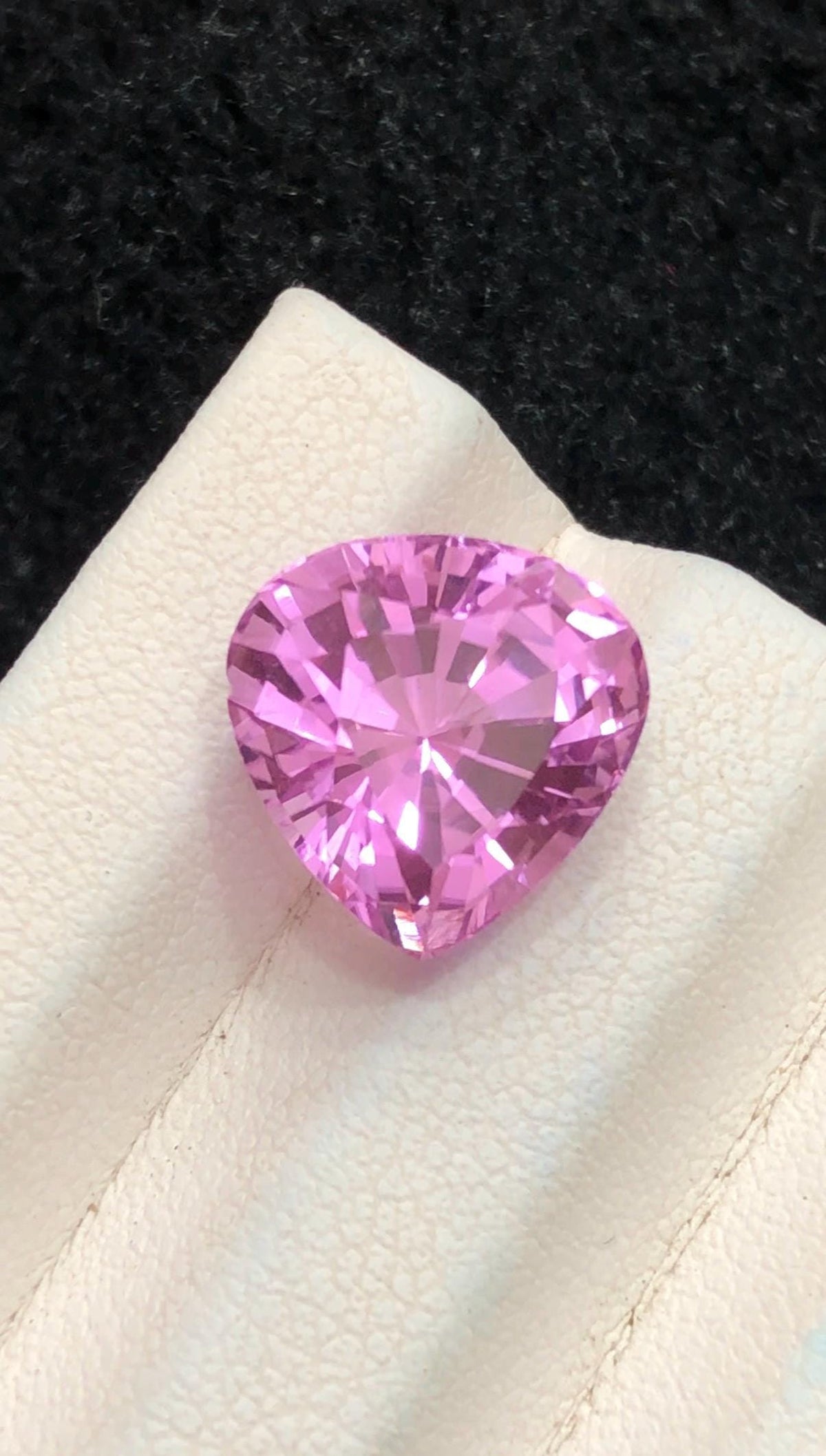 Pink Kunzite 6.25ct Brilliant Trillion Cut Gemstone from Afghanistan – Vivid Sparkling Collector’s Gem