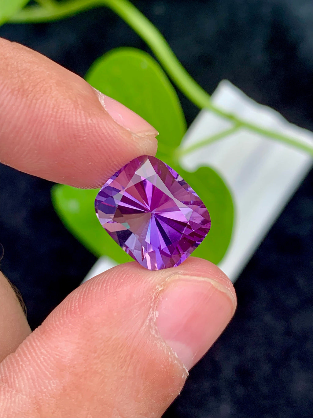 Cushion Cut Amethyst Gemstone: 9.05 CTS Royal Purple Quartz