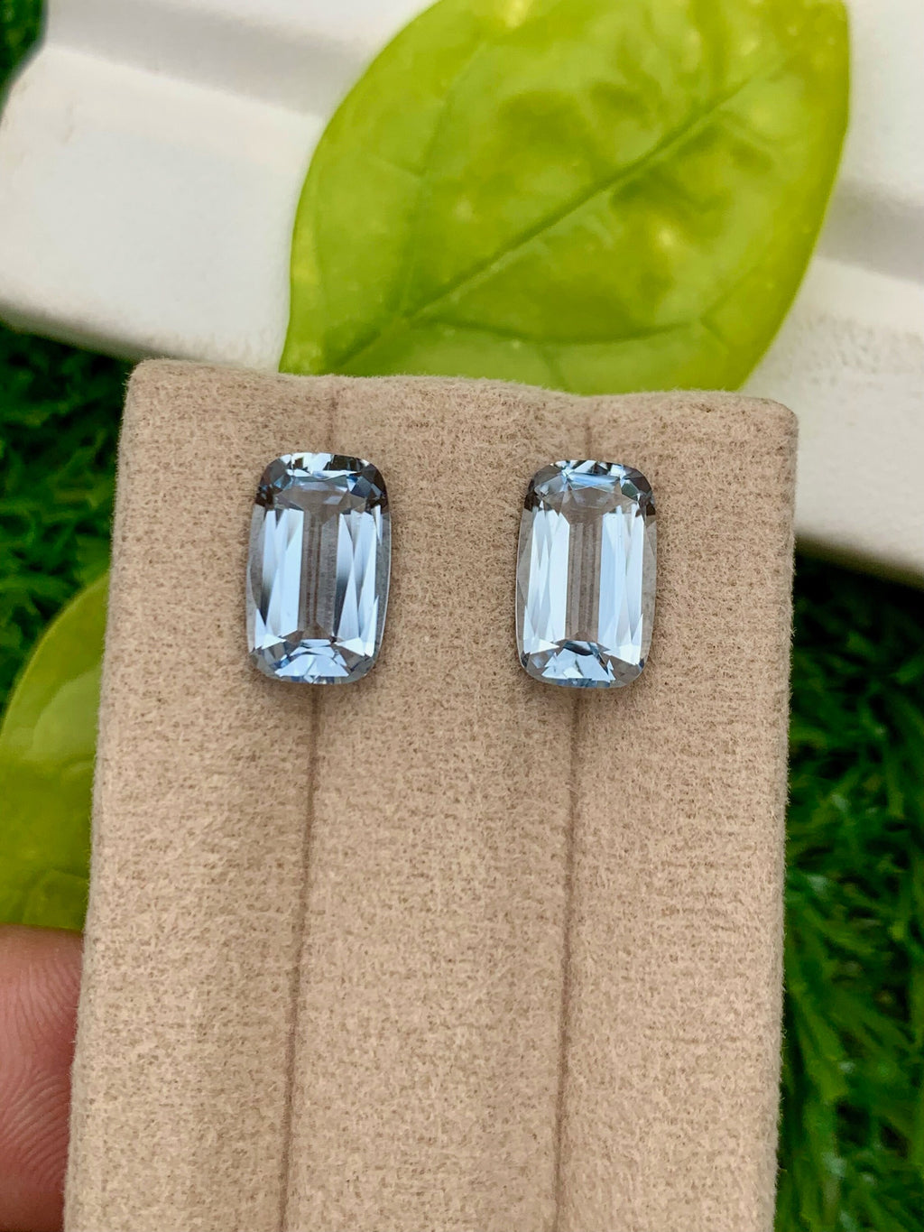 Santa Maria Blue Aquamarine Gemstone Pair: Cushion Cut, March Birthstone, 4.10 CT