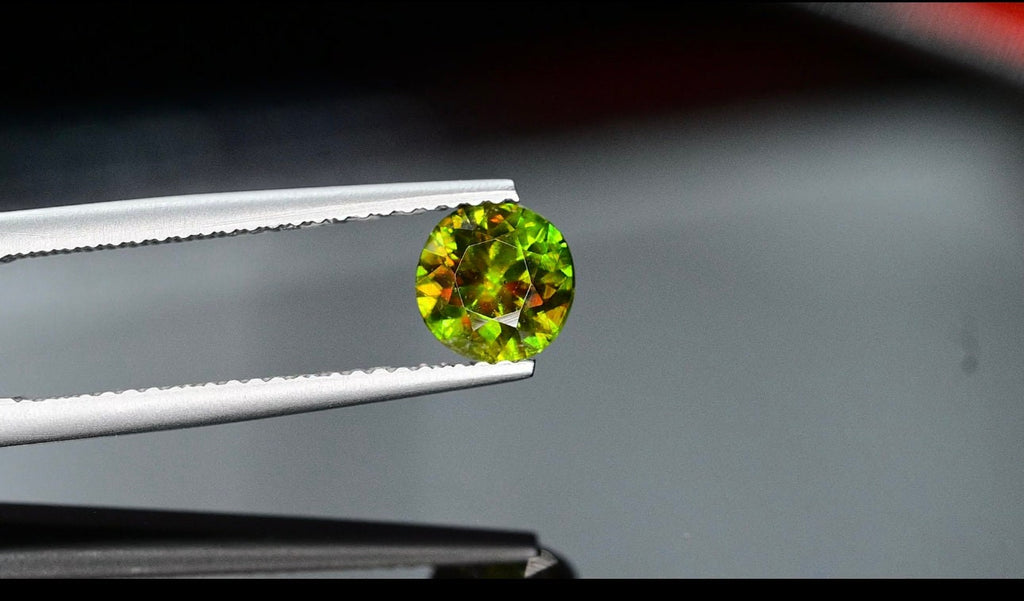 0.85 Carat Natural Chrome Sphene Loose Gemstone: Nugget Green Titanite