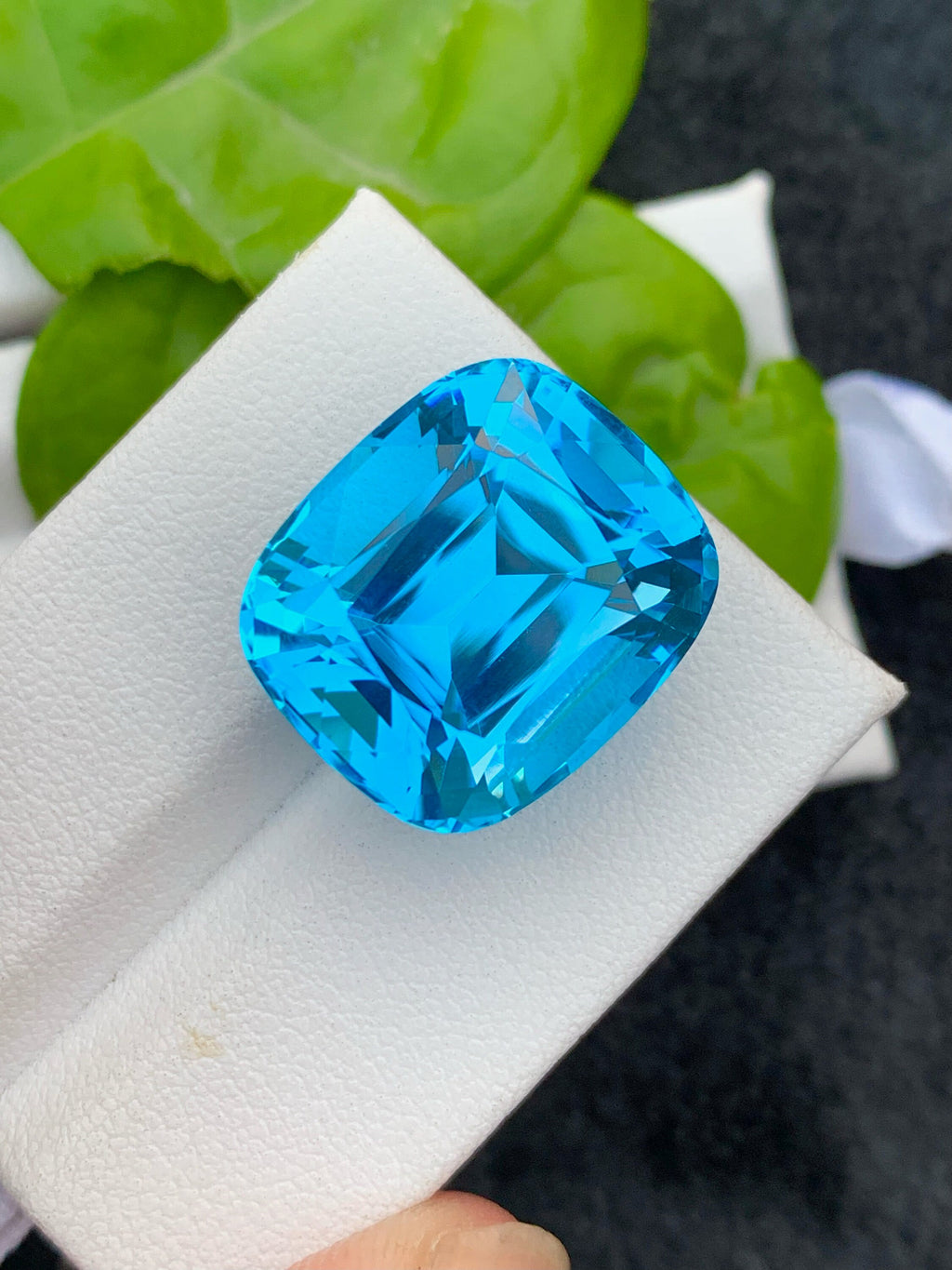 30.30 CT Swiss Blue Topaz Gemstone: Cushion Cut, Flawless IF