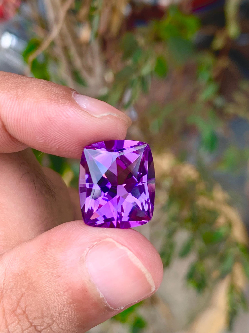 Amethyst 13.40 Carat Fancy Cut Gemstone from Brazil – Vivid Purple Loose Stone