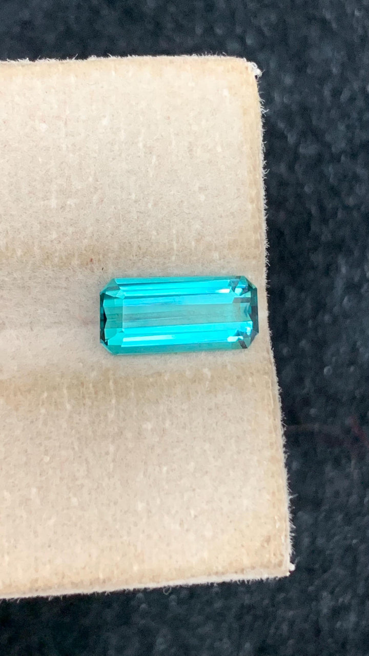 Neon Blue Tourmaline Stone For Ring Making, Faceted Tourmaline Gemstone, 1.30 CT