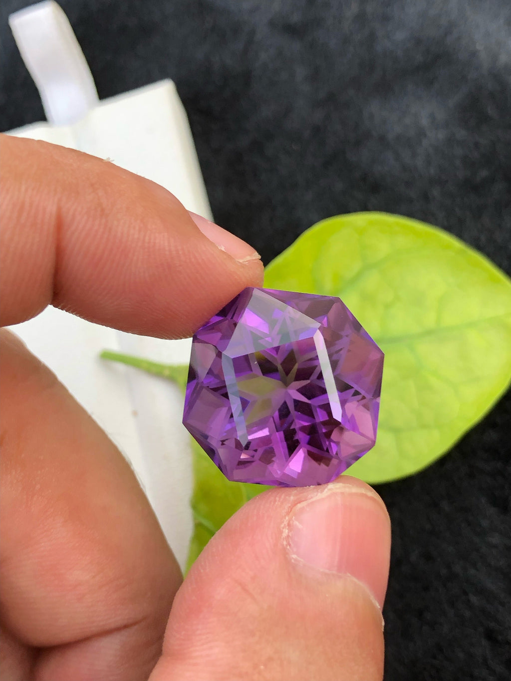 Deep Purple Amethyst Gemstone: Fancy Flower Cut, 27.20 CT