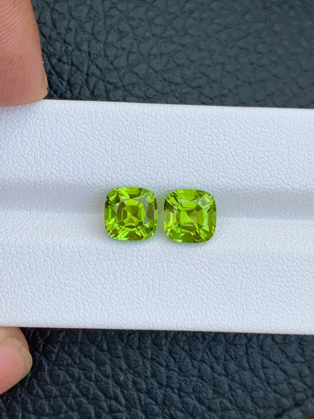 Cushion Cut Peridot Gemstone Pair: August Birthstone, 5.00 CT