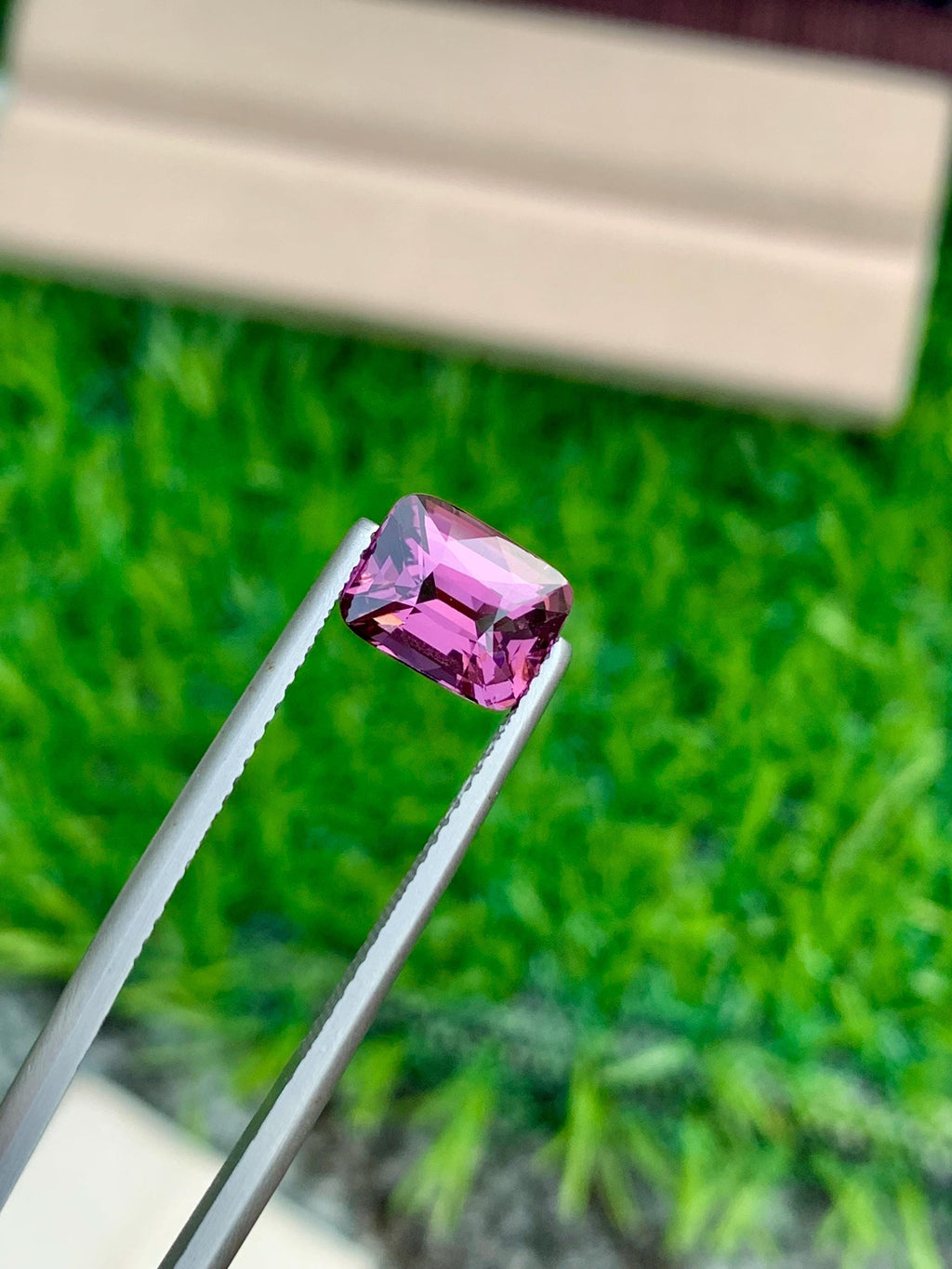 Purplish Pink Spinel Gemstone: 2.55 CT Cushion Cut, Tanzania