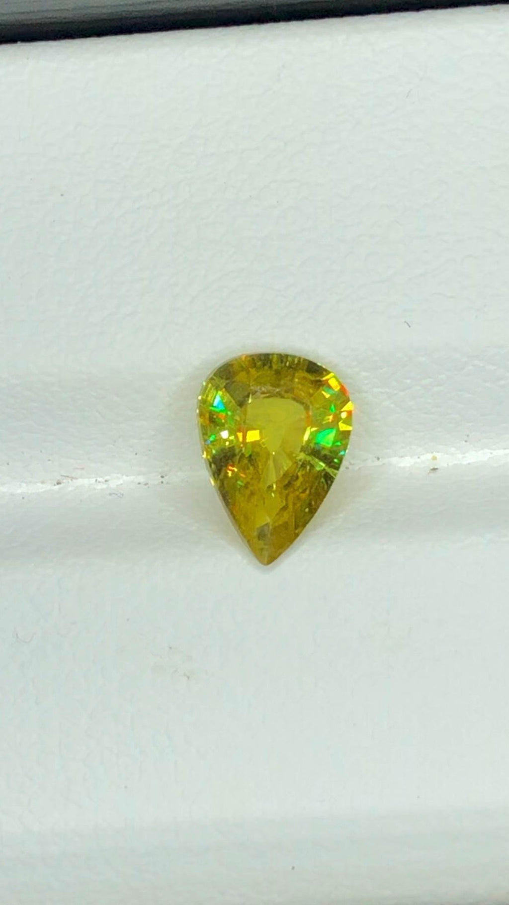 Pear Shape Sphene Gemstone: Natural Faceted Titanite, 1.30 CT