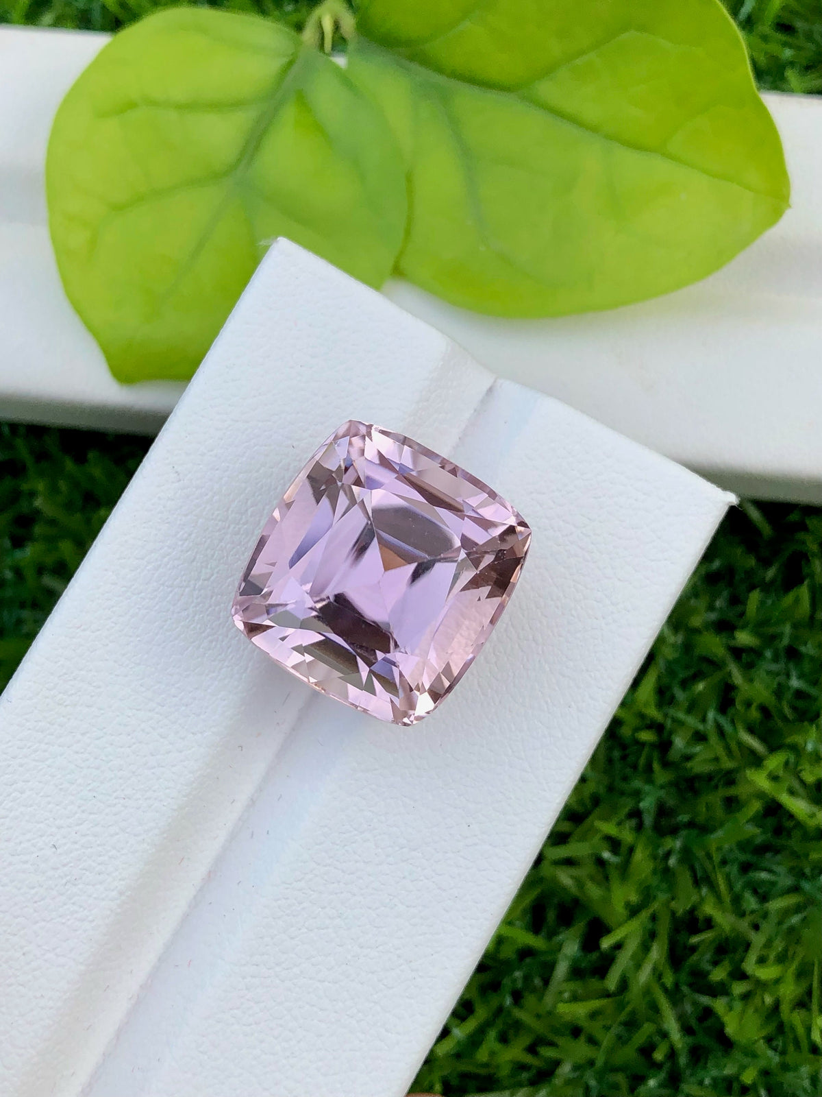 Peach Pink Kunzite Gemstone: Faceted Cushion Cut, 26.25 CT