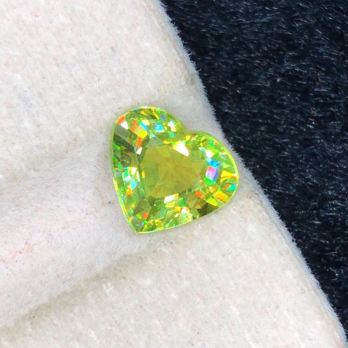 Yellow Sphene 1.60ct Heart Shape – Brilliant Fire from Pakistan
