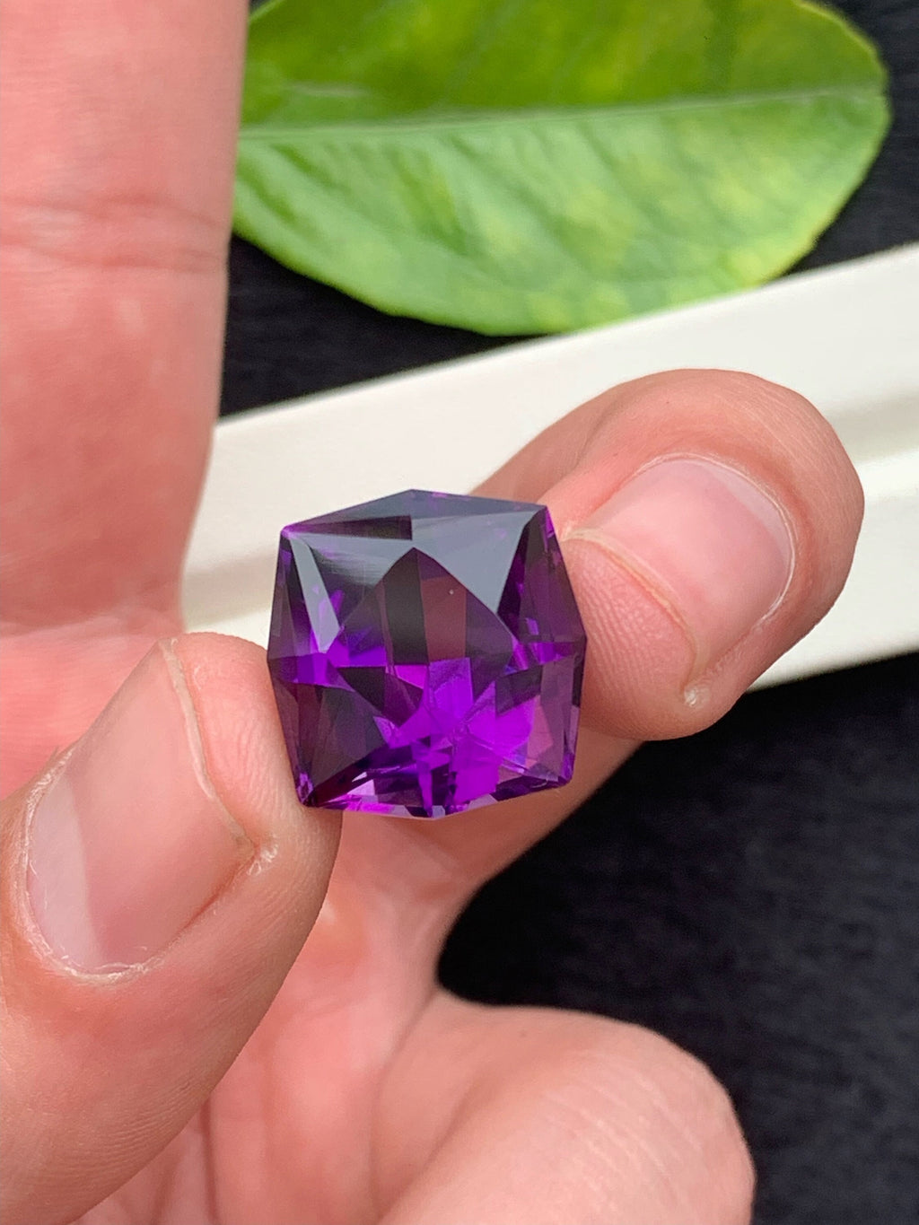 Natural Amethyst Gemstone: 24.5 Carat Cushion Cut, Jewelry Size