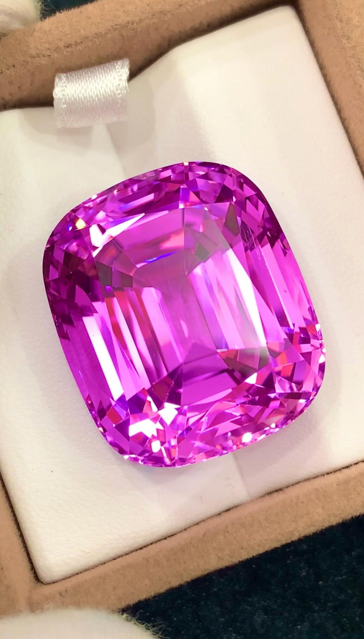 Vivid Pink Kunzite Gemstone 113.60 Carat Cushion Cut From Afghanistan