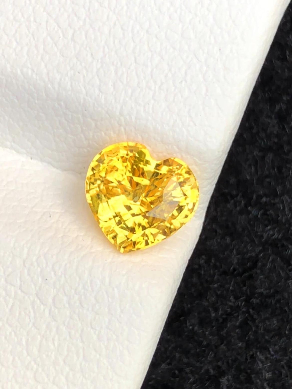 Canary Yellow Sapphire 1.58ct Heart Cut Madagascar Certified