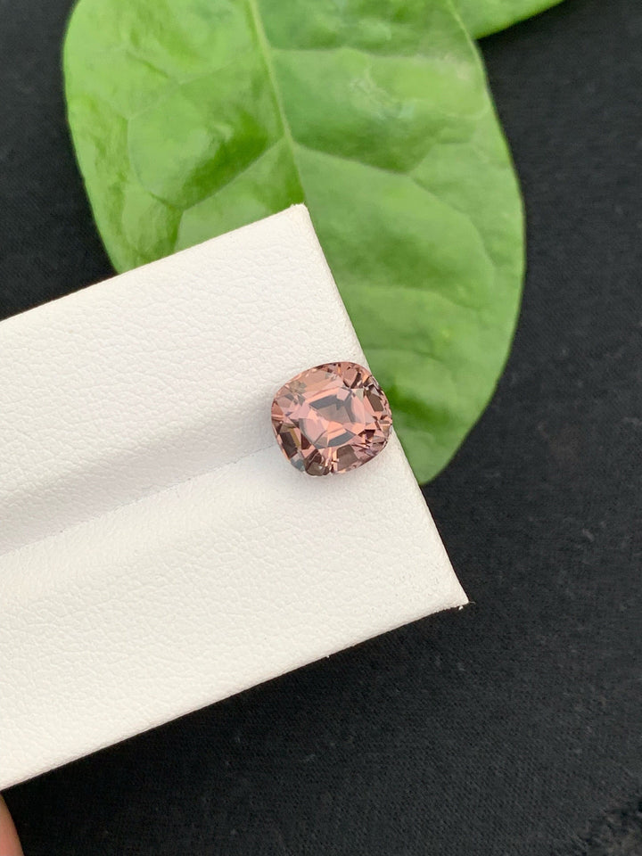 Peach Pink Tourmaline Gemstone: 3.10 CT Cushion Cut, Afghanistan