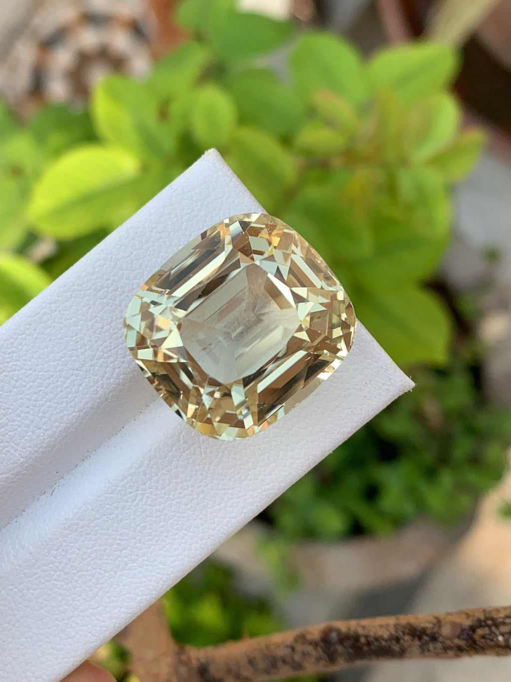 Golden Peach Triphane Var Kunzite Loose Gemstone Cushion Cut ~ 51.65 Carats