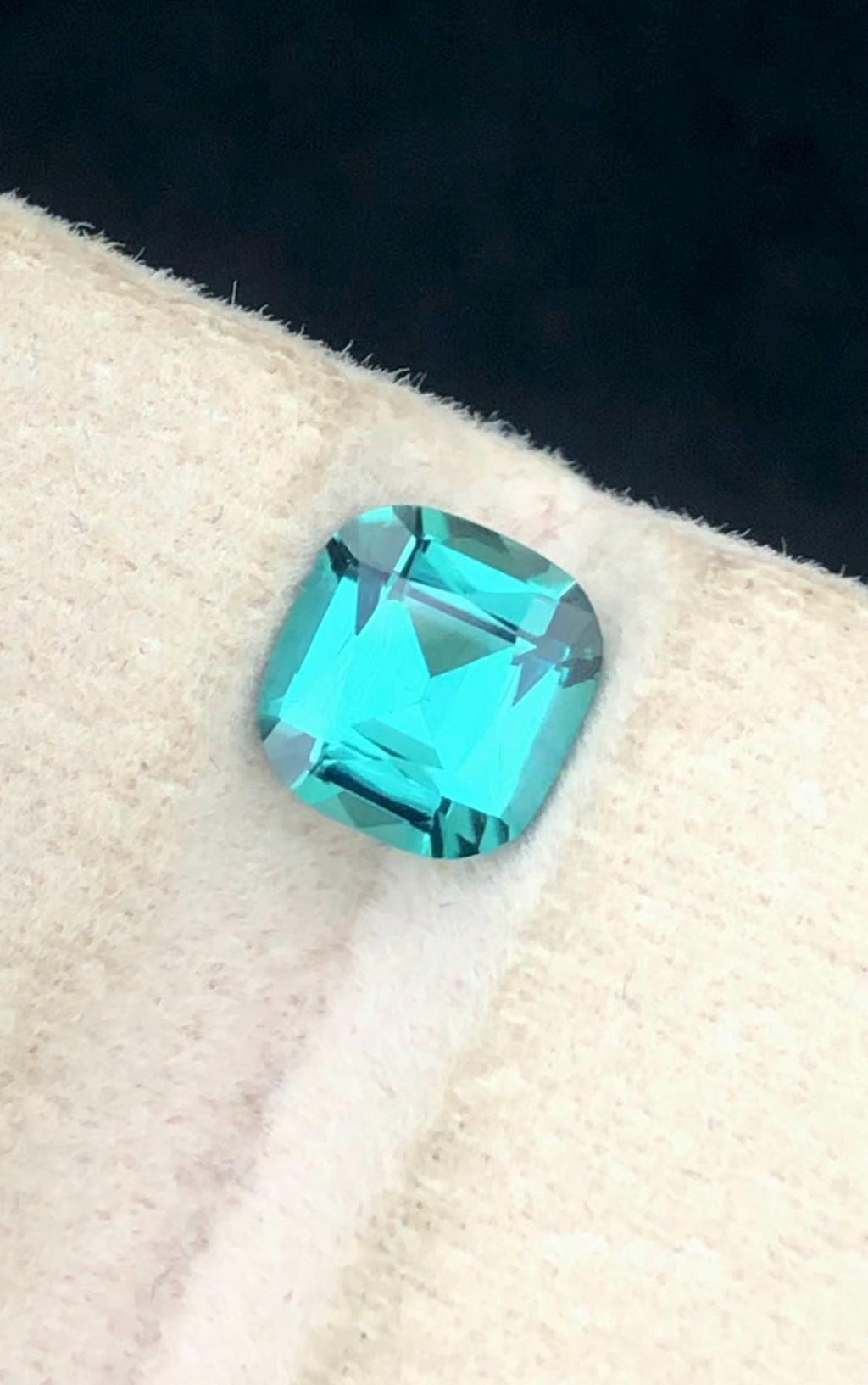 Blue Lagoon Tourmaline Gemstone: 1.25 CT Cushion Cut, Afghanistan Origin