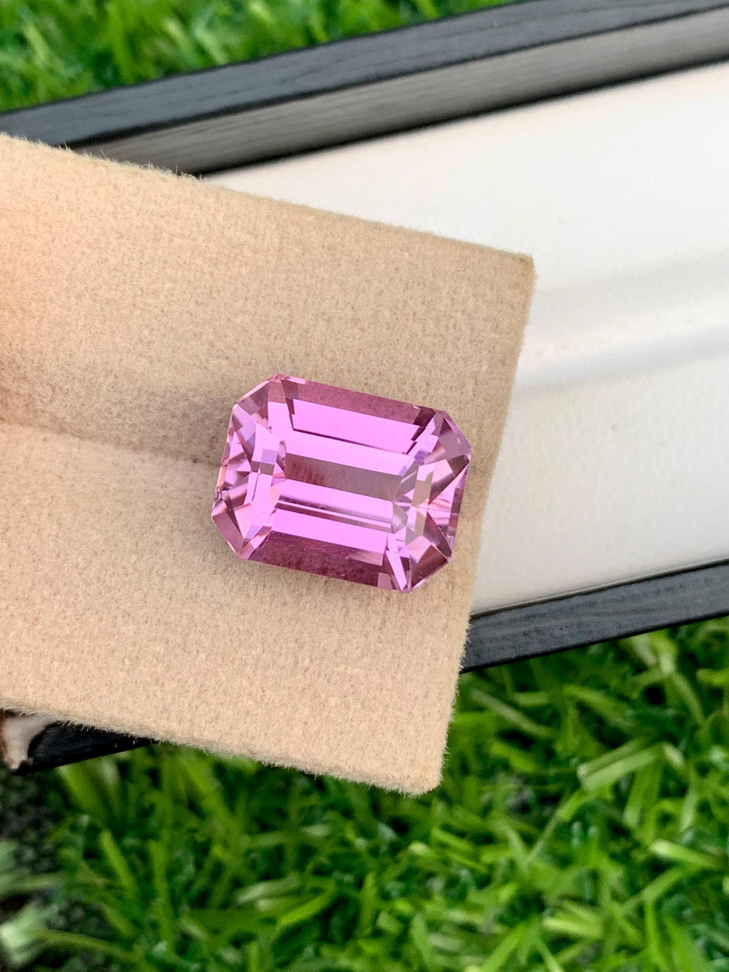 11.95ct Pink Kunzite Gemstone: Emerald Cut Afghan Spodumene