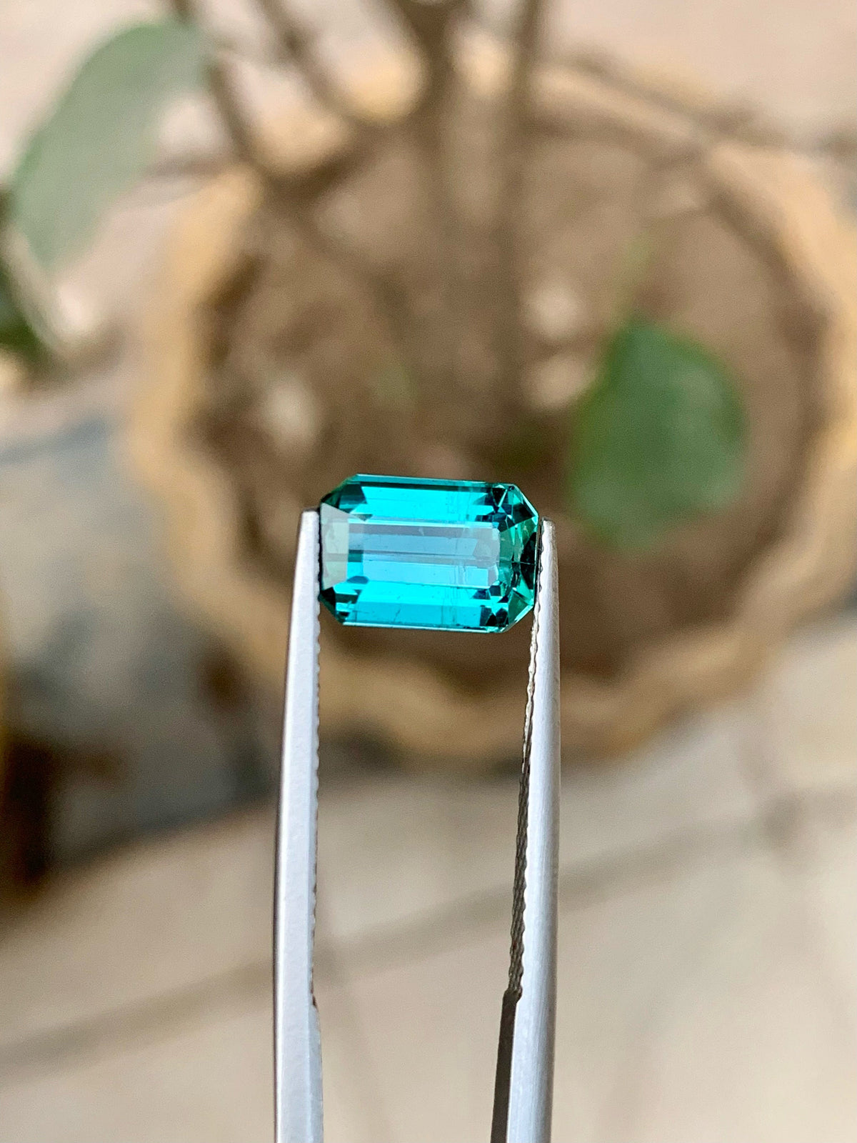 Lagoon Blue Tourmaline Gemstone: Emerald Cut, 2.60 Ct, Afghanistan