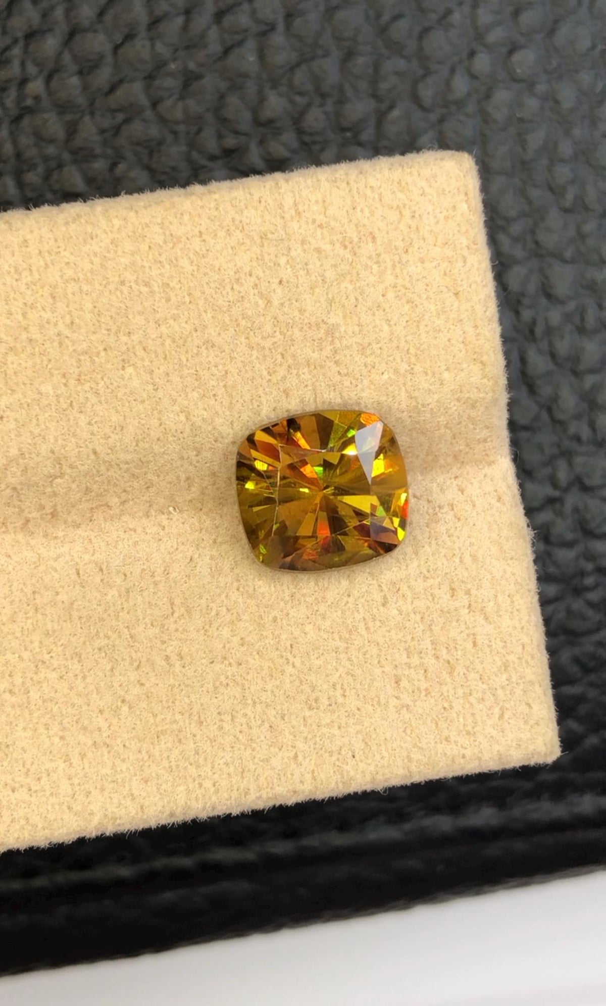 2.60 CT Cushion Cut Sphene Gemstone: Himalayan Fire Titanite