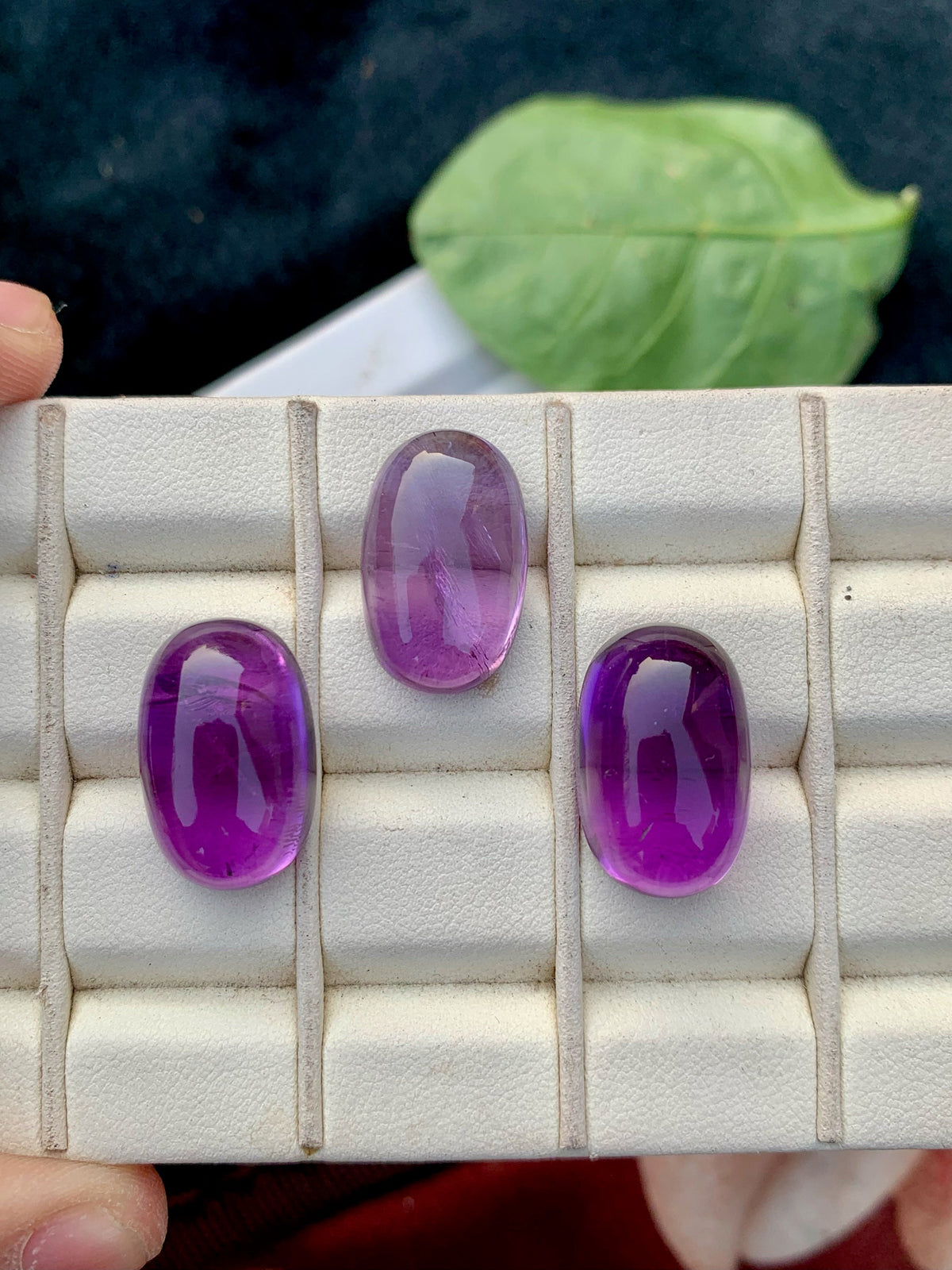 Deep Purple Amethyst Sugarloaf Cabochon Lot - 49.15 Carat
