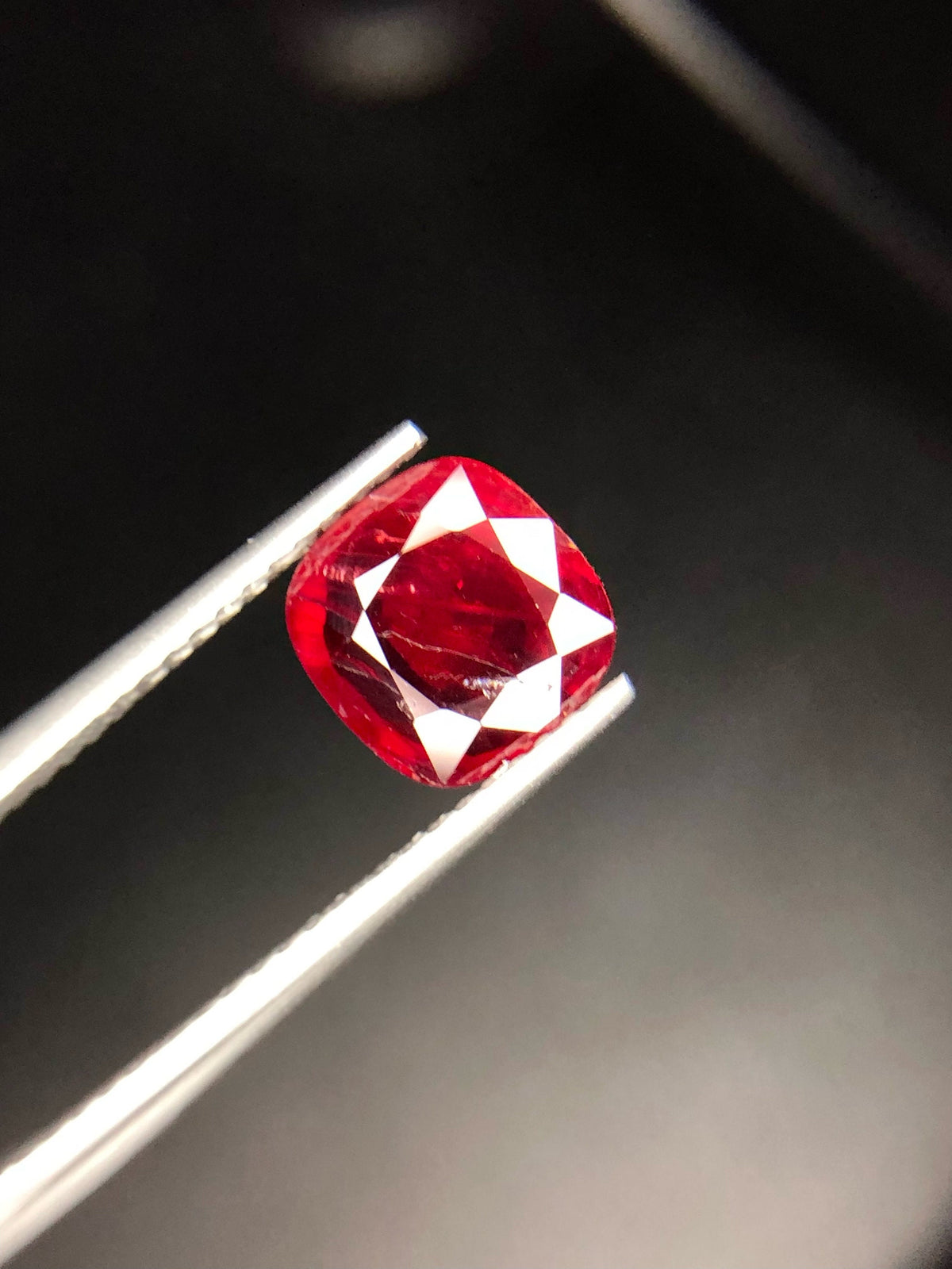 Vivid Red Ruby Gemstone: 2.05 CT Cushion Cut Afghanistan Ruby