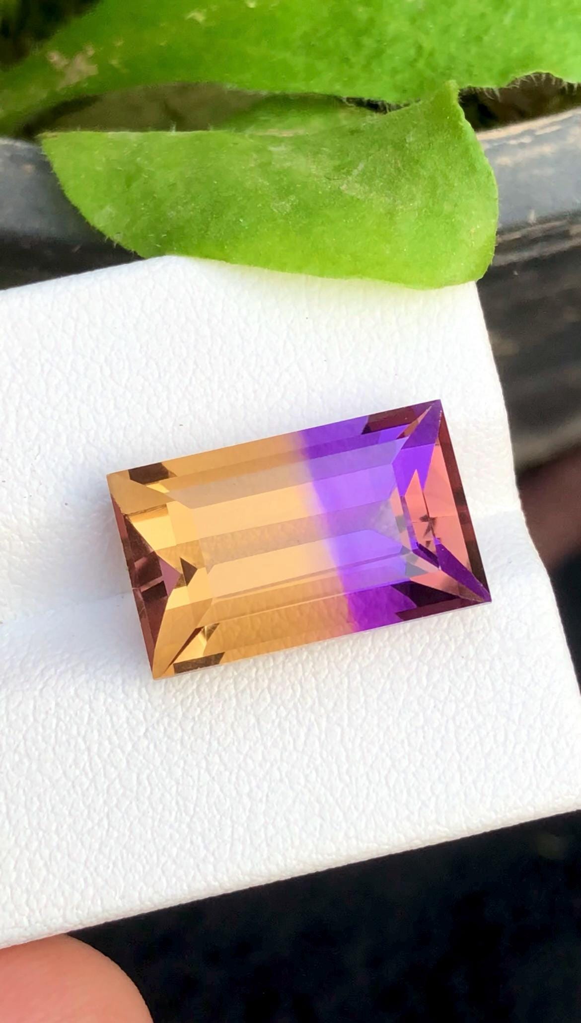 Ametrine 11ct Baguette Rectangular Cut From Brazil