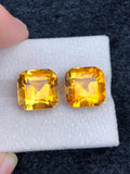 Natural Madeira Citrine Gemstone Pair: Fine Orange Vintage Stone - 15.65 Carat