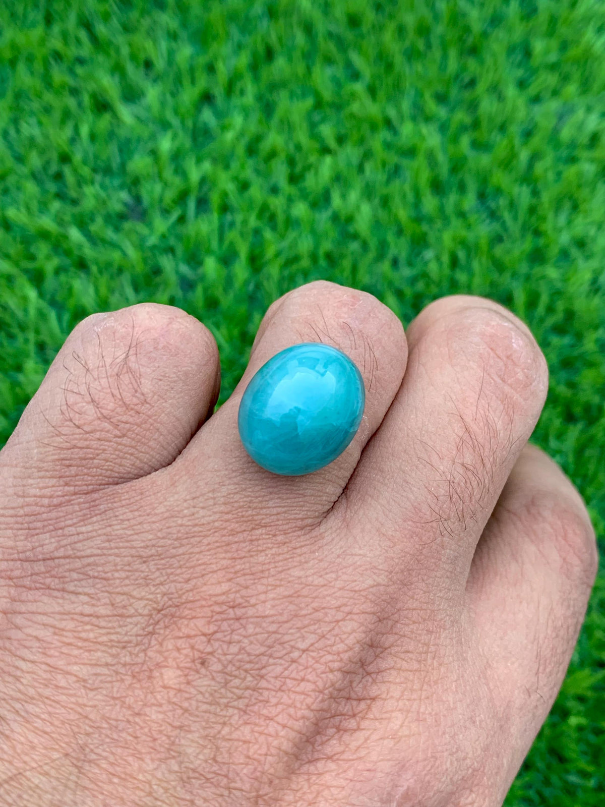 Grandidierite Cabochon: Rare Bluish-Green Gemstone, Madagascar Origin, 15.70 CT