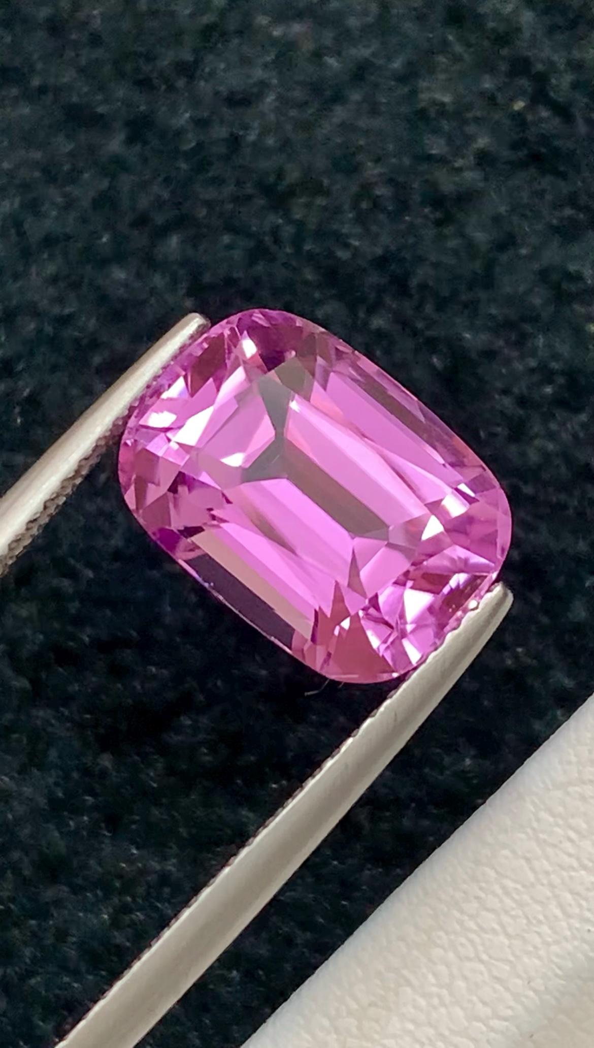Pink Kunzite 7.05ct Cushion Cut – Elegant Elongated Afghan Gemstone