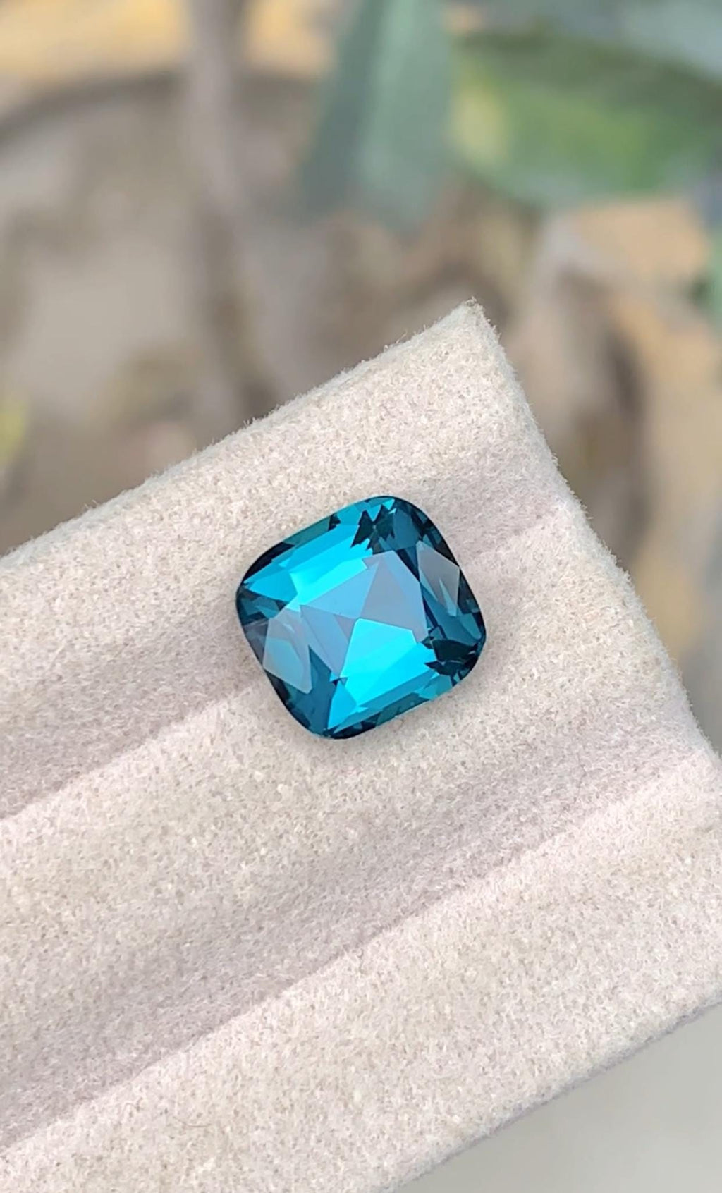 Ink Blue Tourmaline Stone: 4.40 CT Faceted Cushion Gemstone
