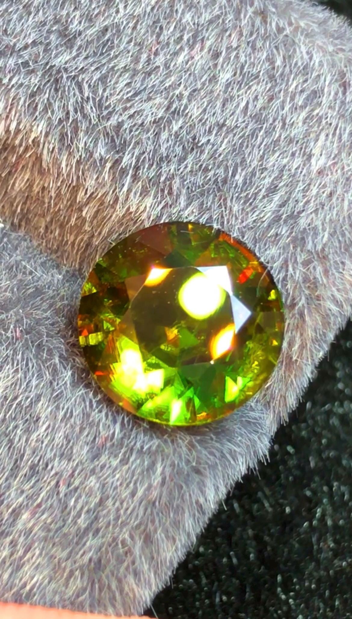 Green Sphene 3.00 ct Round Cut Green Gemstone from Skardu Pakistan