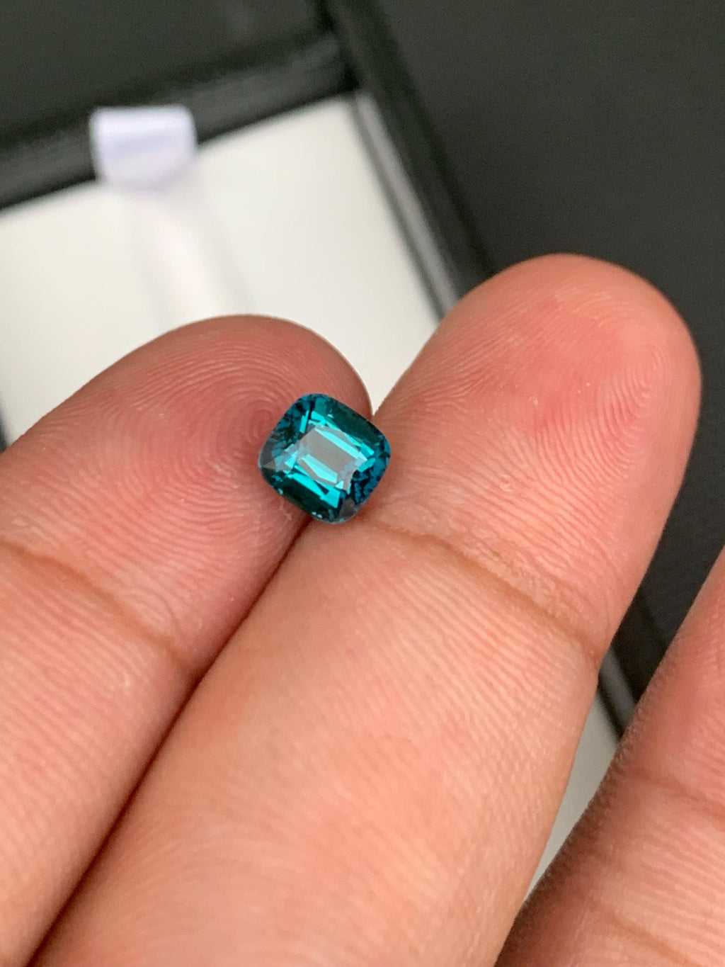 Neon Blue Lagoon Tourmaline Stone: Cushion Cut Gemstone, 1.10 CT
