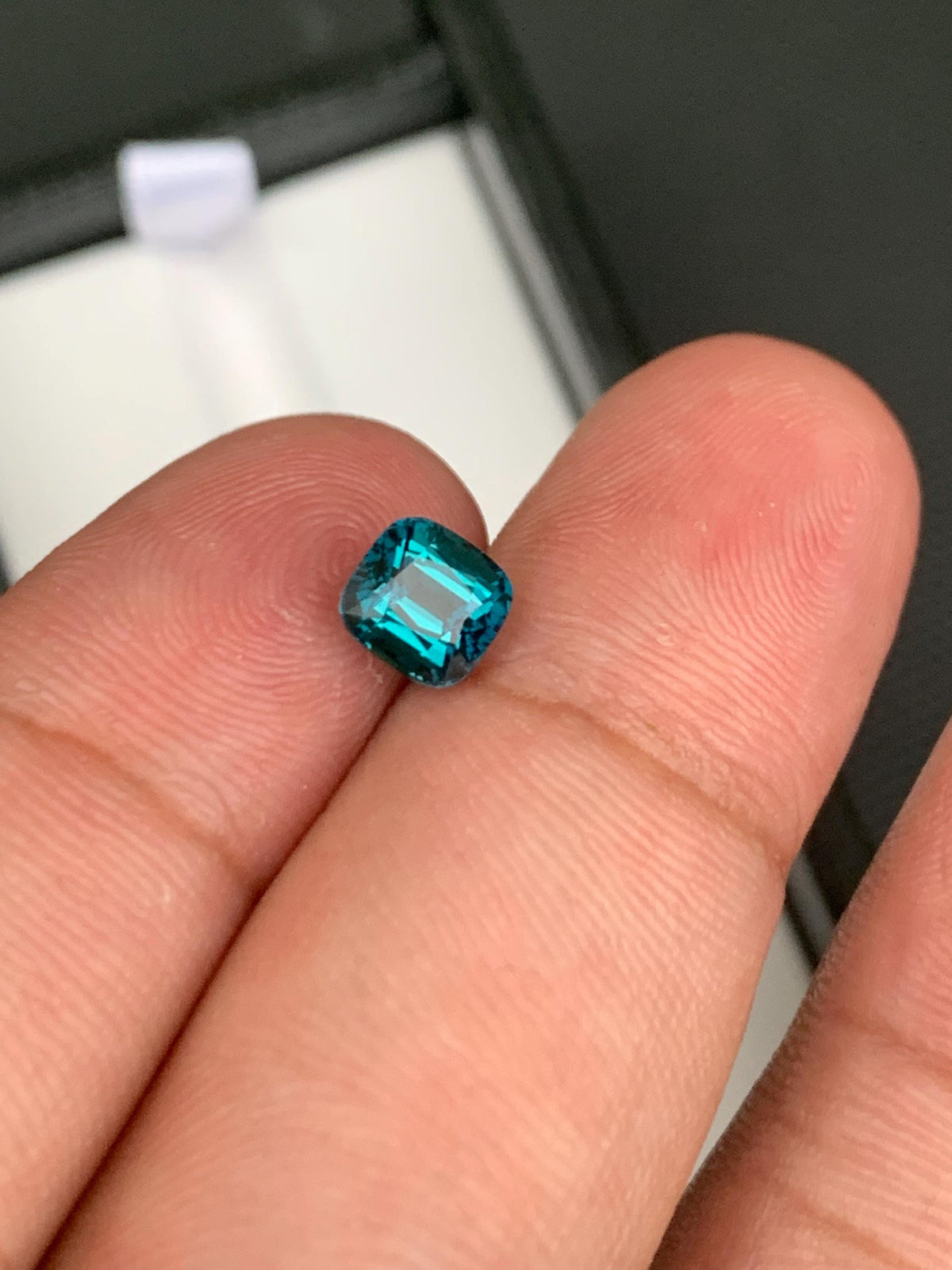 Neon Blue Lagoon Tourmaline Stone: Cushion Cut Gemstone, 1.10 CT