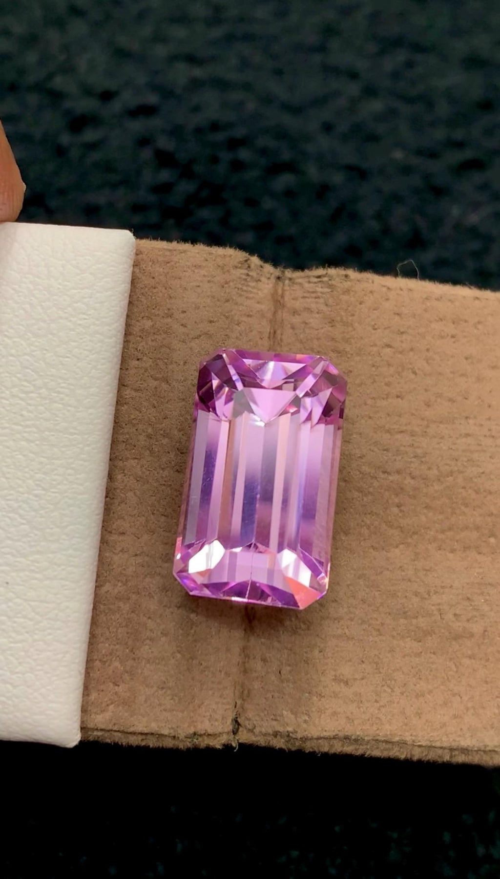 Pink Kunzite 13.80 Carat Emerald Cut Loose Gemstone from Afghanistan