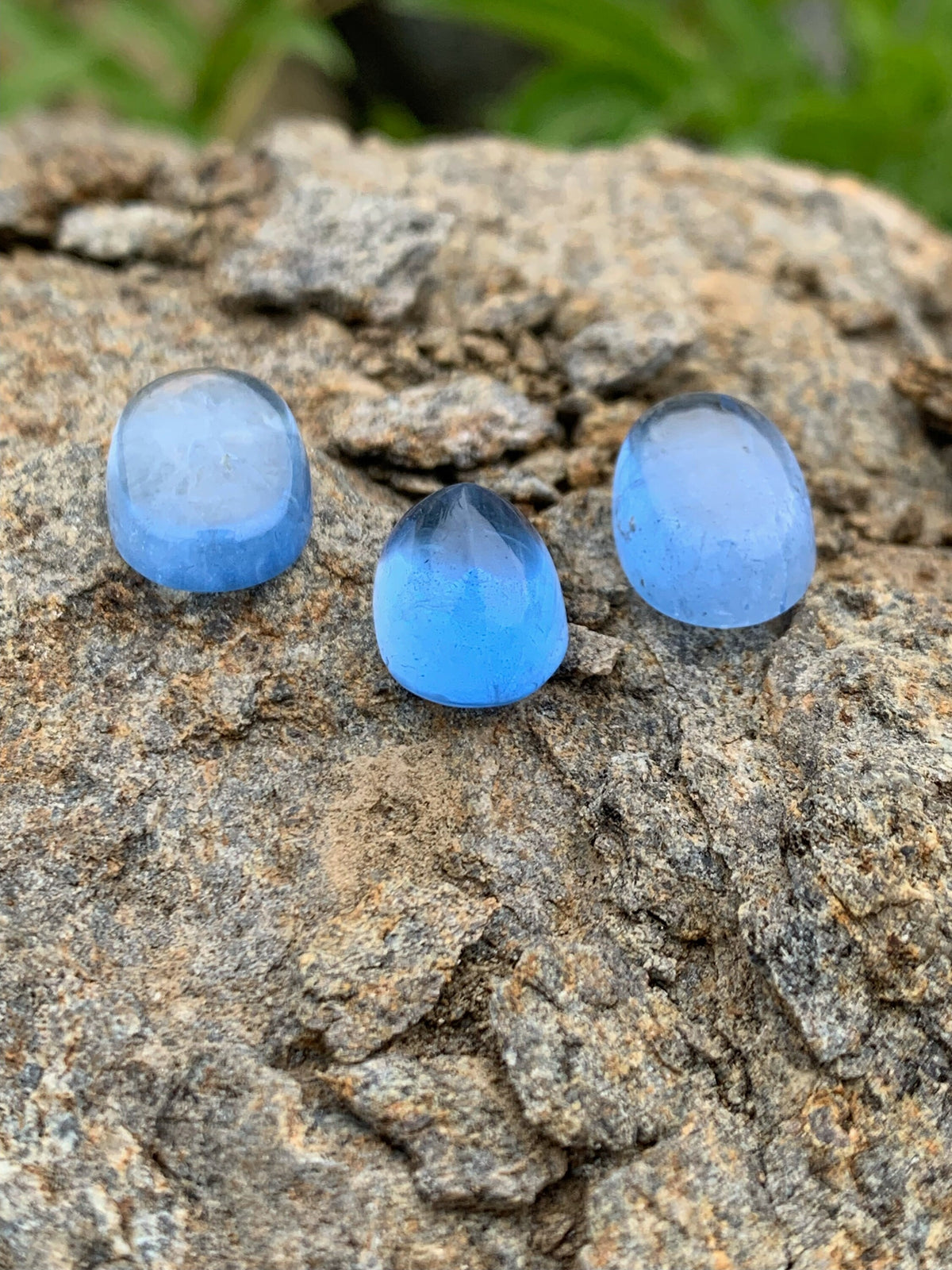 Pure Blue Color Aquamarine Beryl Cabochon Gemstones matching set - 34.30 Carats
