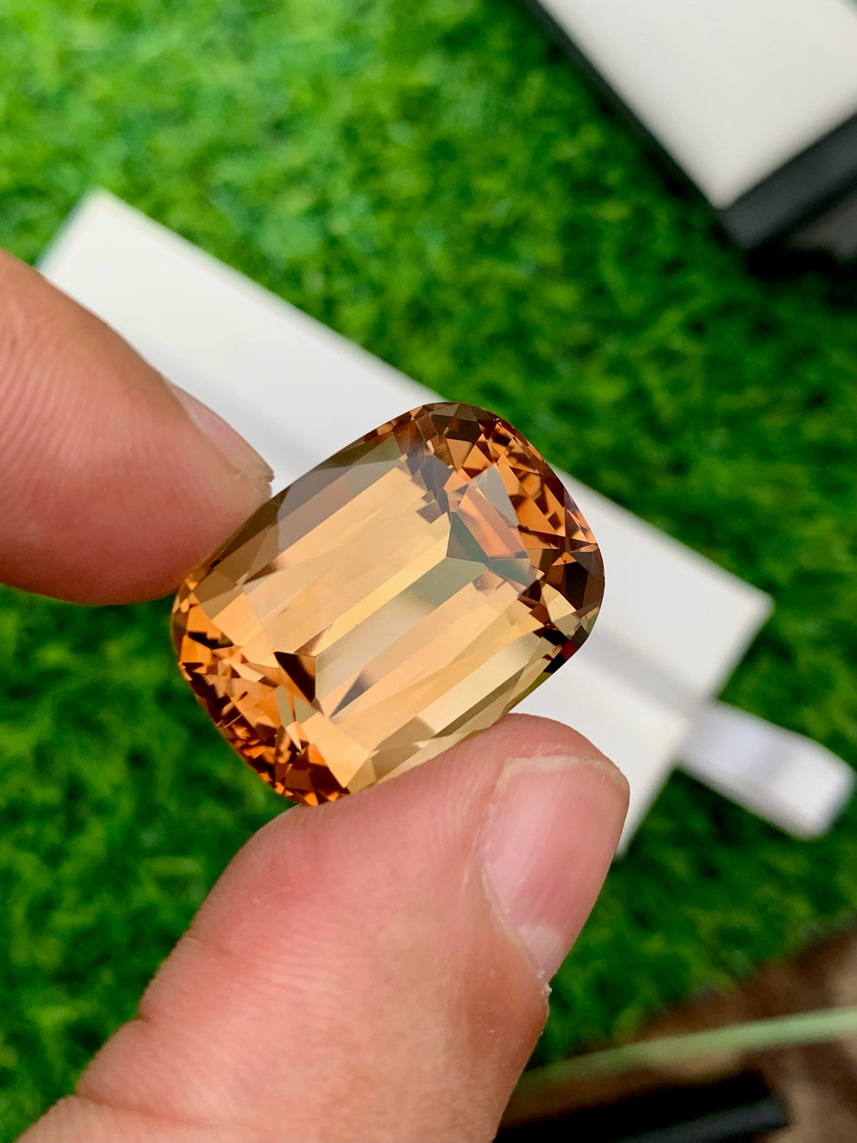 40.85 Carat Champagne Topaz Gemstone: Cushion Cut Natural Stone From Brazil