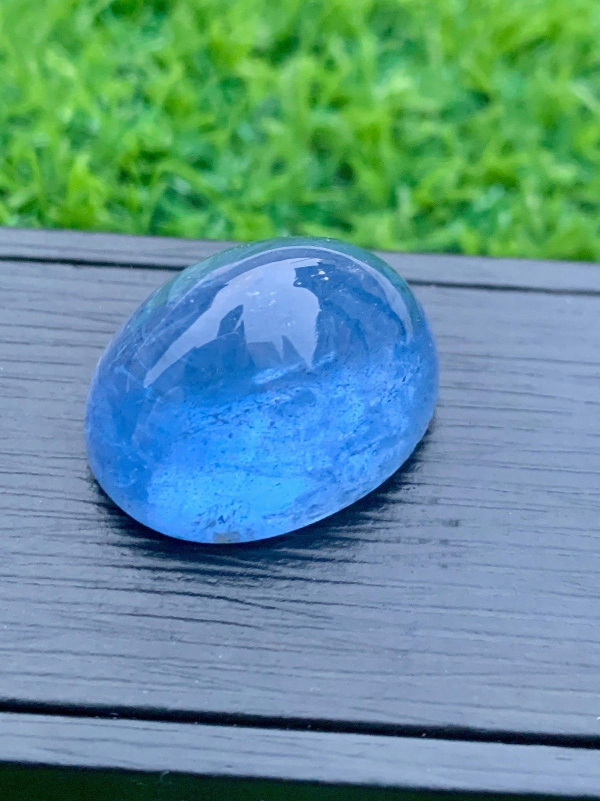 Santa Maria Aquamarine Cabochon: Oval Blue Gemstone, 59.40 CT
