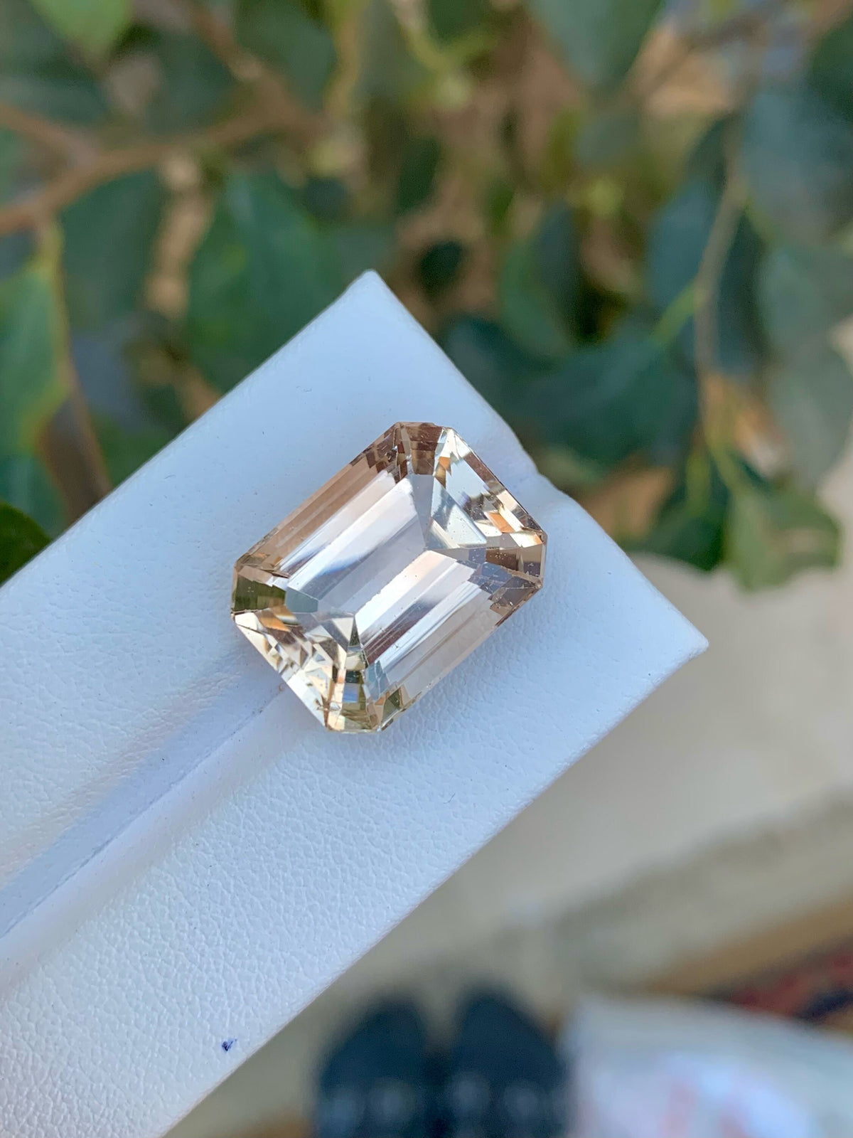 Unheated Imperial Topaz Gemstone: 24.70 CT Emerald Cut
