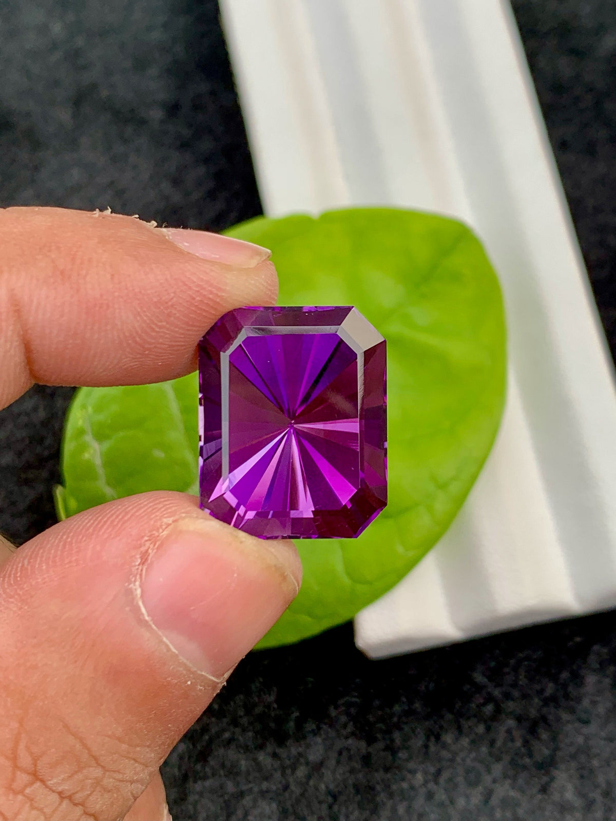 Deep Purple Amethyst Gemstone: Custom Cut Flawless Loose Gem (23CT)