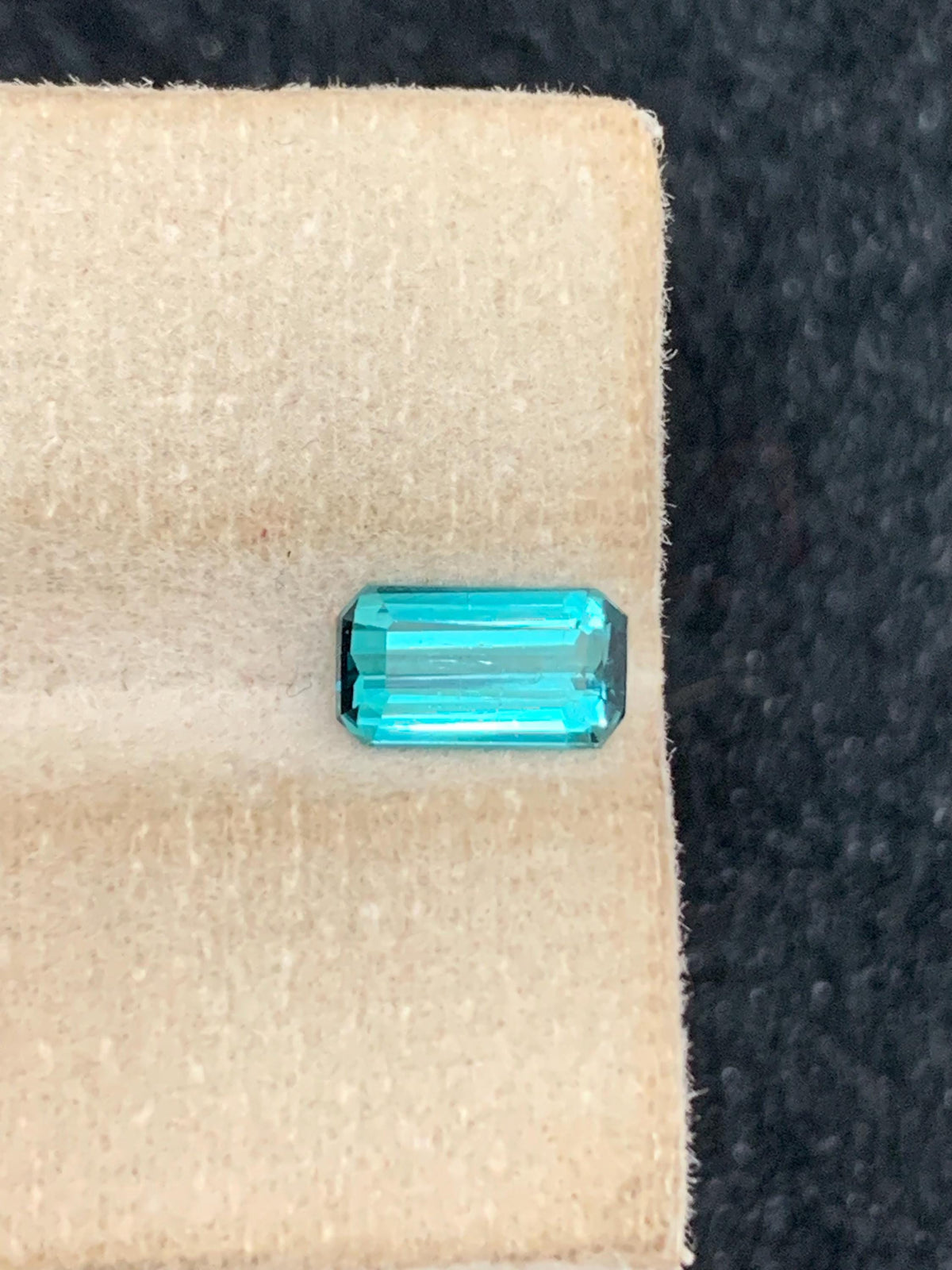 Lagoon Tourmaline Gemstone: Emerald Cut, Oceanic Blue, 0.80 Carat