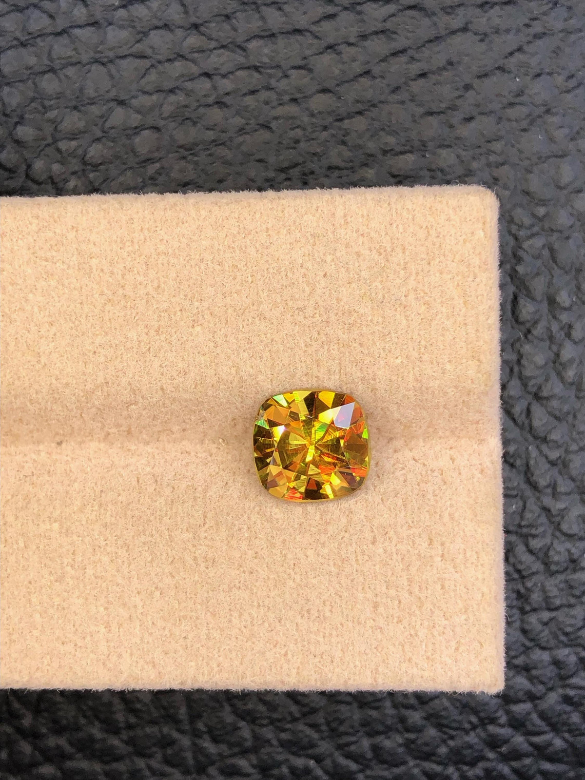 Cushion Cut Sphene Gemstone: 1.55 Carat Natural Titanite